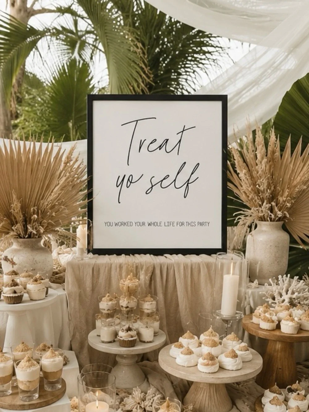 Treat Yo Self Custom Dessert Display Sign Decor for Wedding/Party